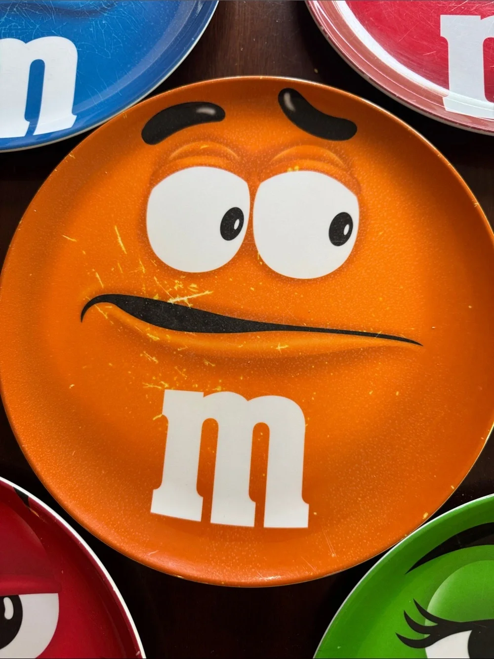 M&M's Character Big Face Melamine 10” Dinner Plates M & M world